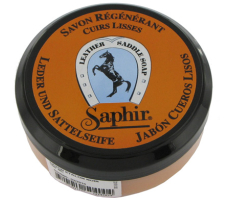 Regenerujące mydło do skór + gąbka - ETALON NOIR 100ml SAPHIR