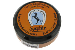 Regenerujące mydło do skór + gąbka - ETALON NOIR 100ml SAPHIR